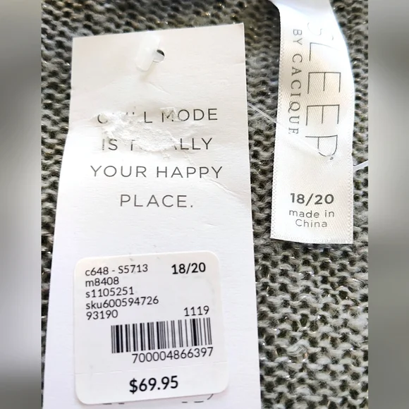 NWT Lane Bryant Gray w/ White Stars Cardigan, Size 18-20 #50 - Picture 9 of 9